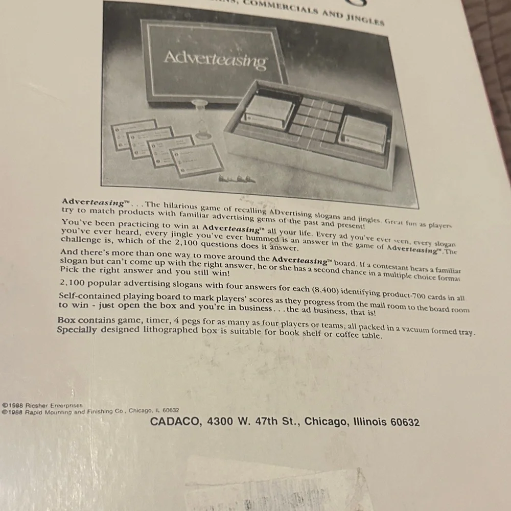 Adverteasing unopened game Vintage